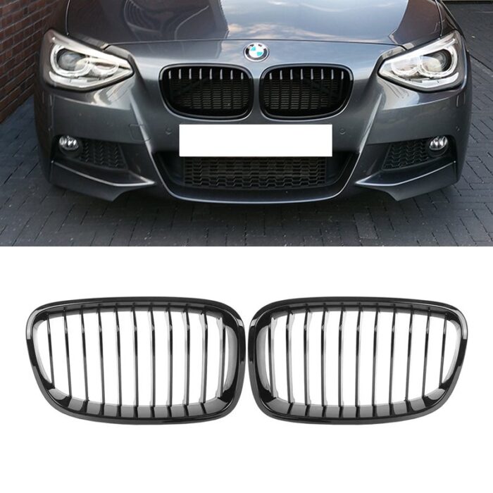 Juodos, blizgios, viengubos grotelės skirtos BMW F20, F21 (2011-2015) - Image 1