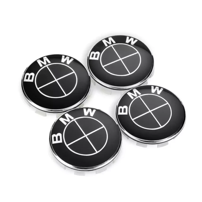 Juoda-juoda ratlankių dangteliai 68mm skirti BMW - Image 1