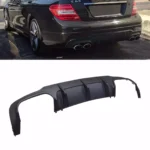 Juodas, blizgus galinio buferio difuzorius skirtas Mercedes-Benz W204 C63 AMG