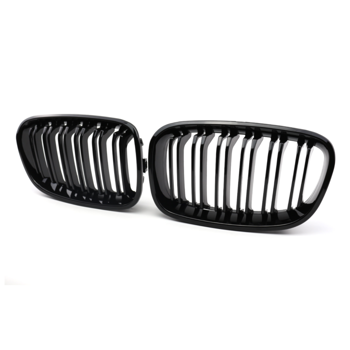 Juodos, blizgios, dvigubos grotelės skirtos BMW F20, F21 PRE-LCI (2011-2015) - Image 3