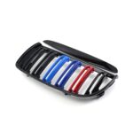 Juodos, blizgios, dvigubos grotelės "3M" stiliaus skirtos BMW E90, E91 (2005-2008) - Image 4