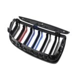 Juodos, blizgios, dvigubos grotelės "3M" stiliaus skirtos BMW E90, E91 (2005-2008) - Image 5
