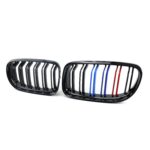Juodos, blizgios, dvigubos "3M" stiliaus grotelės skirtos BMW E90, E91 (2008-2012)