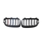 Juodos, blizgios, dvigubos grotelės skirtos BMW E92, E93 (2010-2013) - Image 3