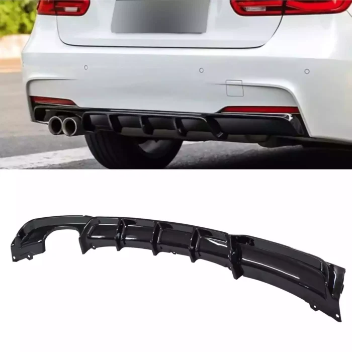 Juodas, blizgus (2x0) galinio buferio difuzorius skirtas BMW F30, F31 - Image 1