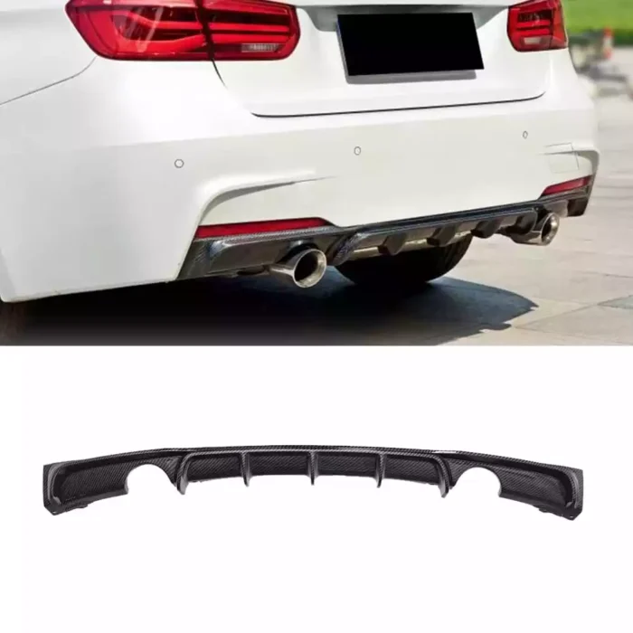 Karbono išvaizdos (1x1) galinio buferio difuzorius skirtas BMW F30, F31 - Image 1