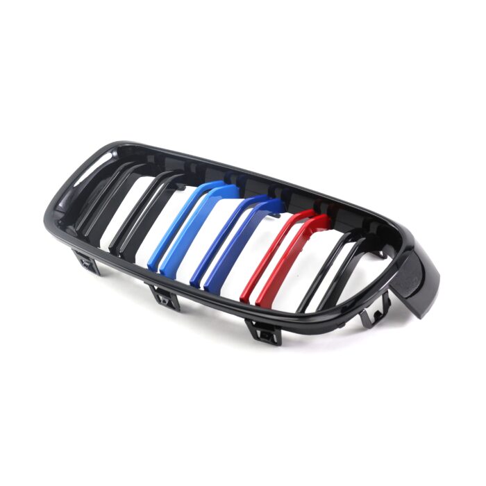 Juodos, blizgios, dvigubos "3M" stiliaus grotelės skirtos BMW F30, F31 - Image 4