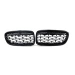 Juodos, blizgios "diamond" stiliaus grotelės skirtos BMW F30, F31 - Image 2