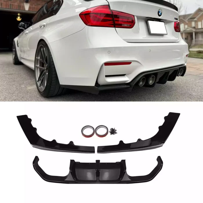 Juodas, blizgus, galinio buferio difuzorius skirtas BMW F80 F82 M3 M4 - Image 1