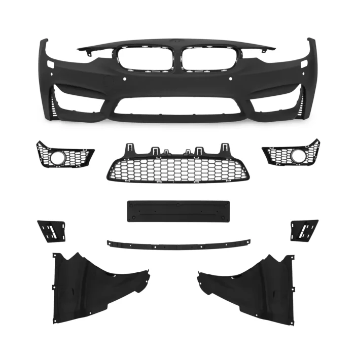 DMB15066-bmw-priekinis-buferis-m3-look-isvaizdos-paketas-su-pdc-apiplovimu-skylemis-1 M3 stiliaus priekinis buferis su PDC ir apiplovimų skylėmis, skirtas BMW F30, F31 - Image 1