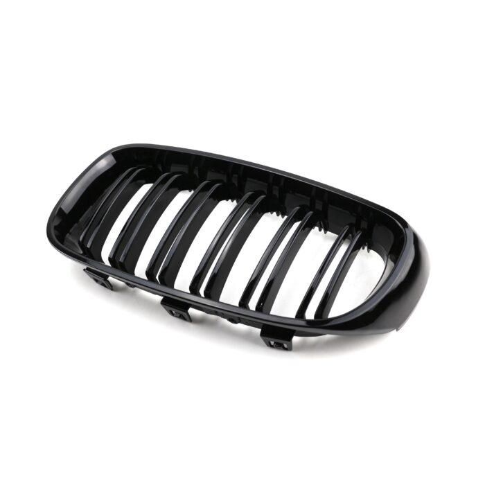 Juodos, blizgios, dvigubos grotelės skirtos BMW F34 - Image 4
