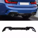 Juodas, blizgus (1x1) galinio buferio difuzorius skirtas BMW G20, G21