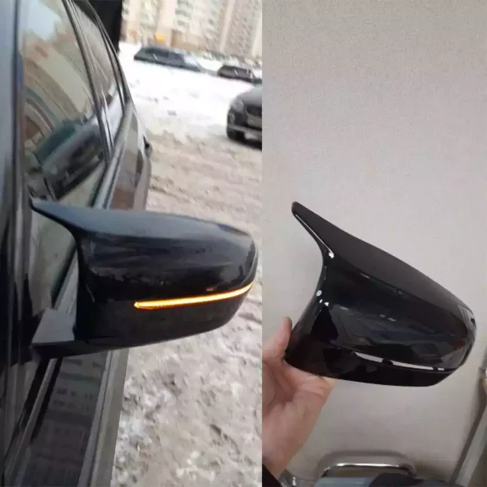 Juodi, blizgūs veidrodelių dangteliai skirti BMW G30, G31, G11, G12, G32 - Image 6