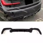 Juodas, blizgus, galinio buferio difuzorius skirtas BMW G20, G21