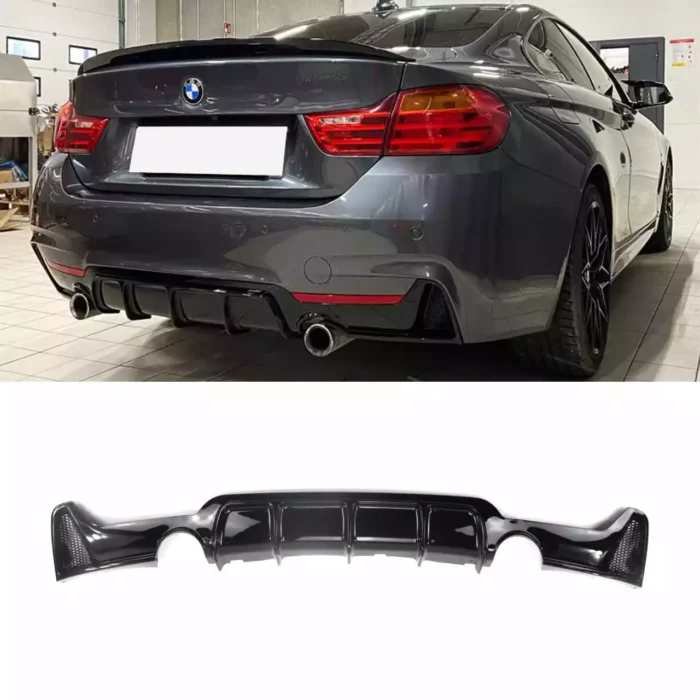 Juodas, blizgus (1x1) galinio buferio difuzorius skirtas BMW F32, F33, F36 - Image 1