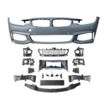 M-sport priekinis buferis su PDC ir apiplovimo skylėmis, skirtas BMW F32, F33, F36