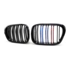 Juodos, blizgios, dvigubos "3M" stiliaus grotelės skirtos BMW E39