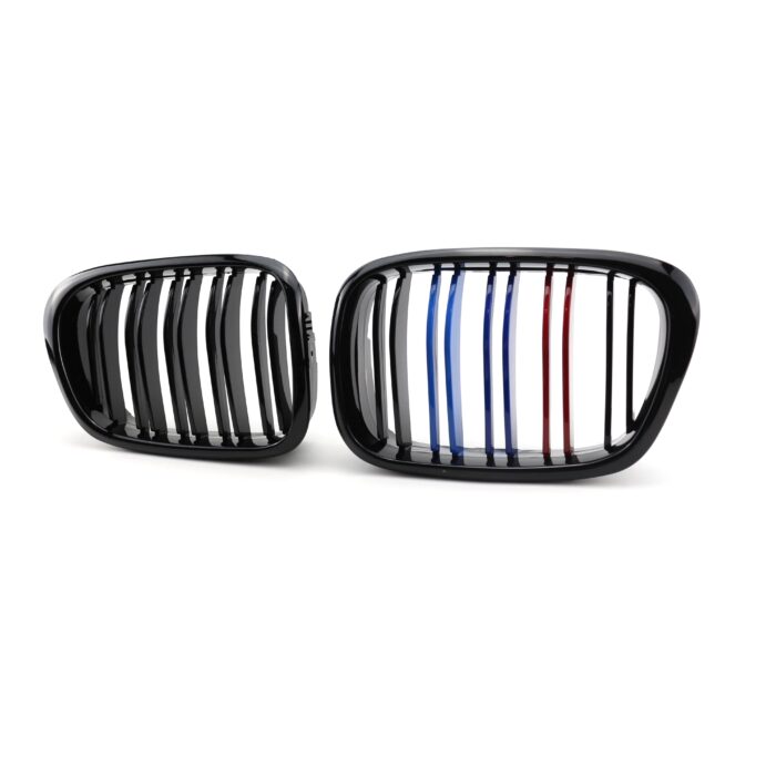 Juodos, blizgios, dvigubos "3M" stiliaus grotelės skirtos BMW E39 - Image 1