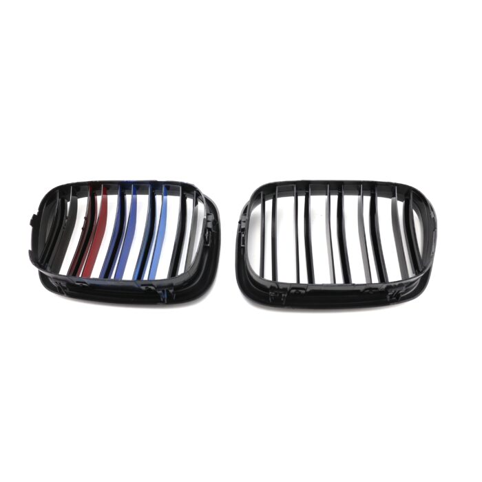 Juodos, blizgios, dvigubos "3M" stiliaus grotelės skirtos BMW E39 - Image 3