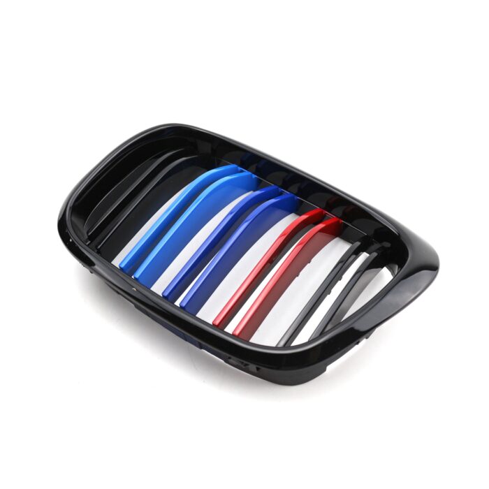 Juodos, blizgios, dvigubos "3M" stiliaus grotelės skirtos BMW E39 - Image 4