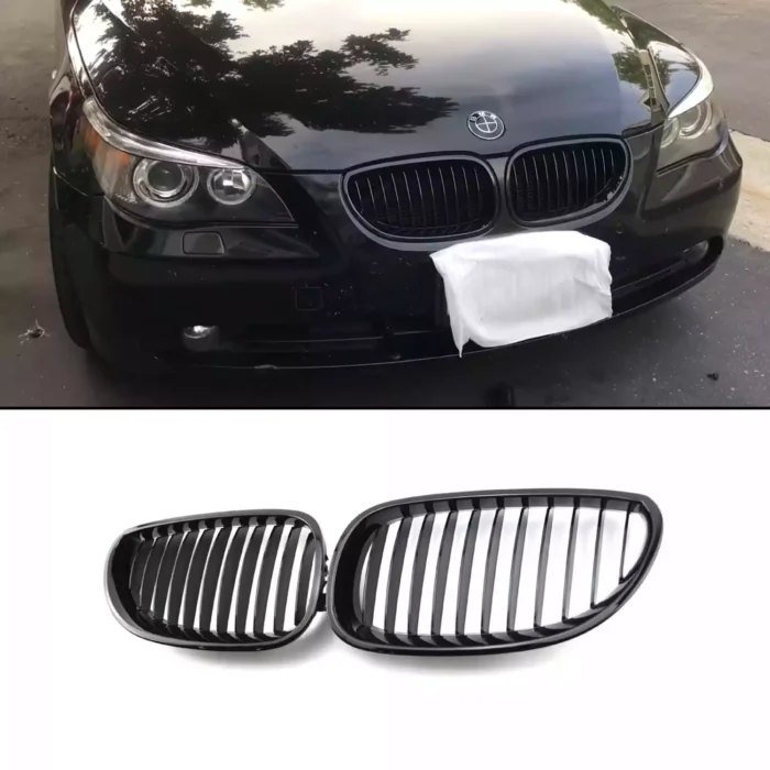 Juodos, blizgios, viengubos grotelės skirtos BMW E60, E61 - Image 1