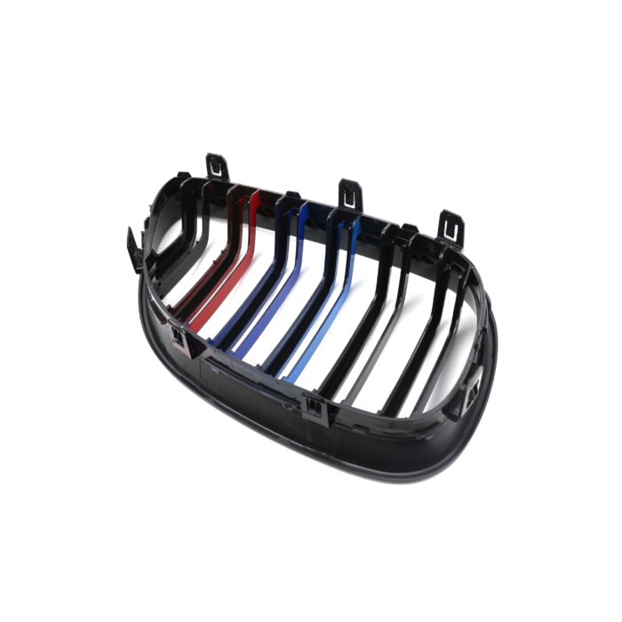 Juodos, blizgios, dvigubos "3M" stiliaus grotelės skirtos BMW E60, E61 - Image 4