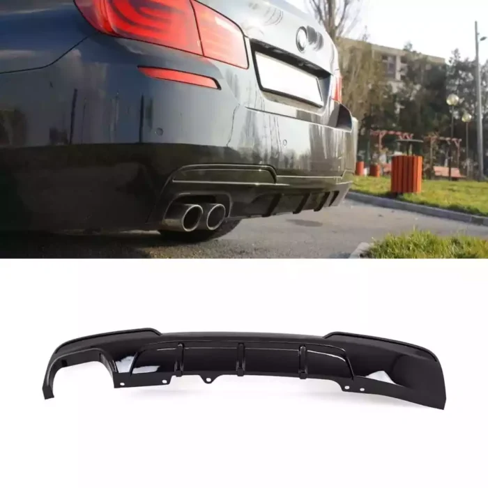 Juodas, blizgus (2x0) galinio buferio difuzorius skirtas BMW F10, F11 - Image 1