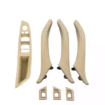 Salono durų rankenų komplektas, „beige” spalvos, odinis, skirtas BMW F10, F11