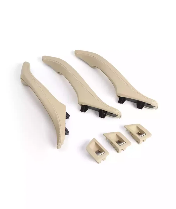 Salono durų rankenų komplektas, „beige” spalvos, odinis, skirtas BMW F10, F11 - Image 2