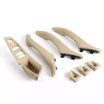 Salono durų rankenų komplektas, „beige” spalvos, odinis, skirtas BMW F10, F11 - Image 3