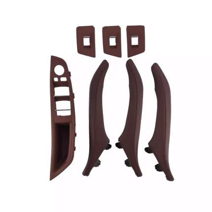 Salono durų rankenų komplektas, „red wine” spalvos, odinis, skirtas BMW F10, F11