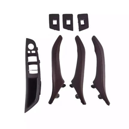 Salono durų rankenų komplektas, "mocha" spalvos, odinis, skirtas BMW F10, F11