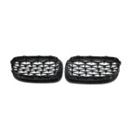 Juodos, blizgios "diamond" stiliaus grotelės skirtos BMW F10, F11 - Image 3