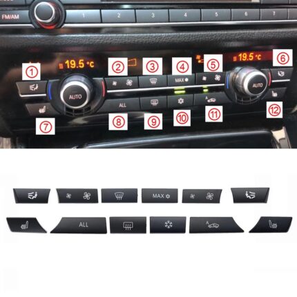 Klimato kontrolės mygtukų komplektas skirtas BMW F10, F11, F07, F01, F02, F12
