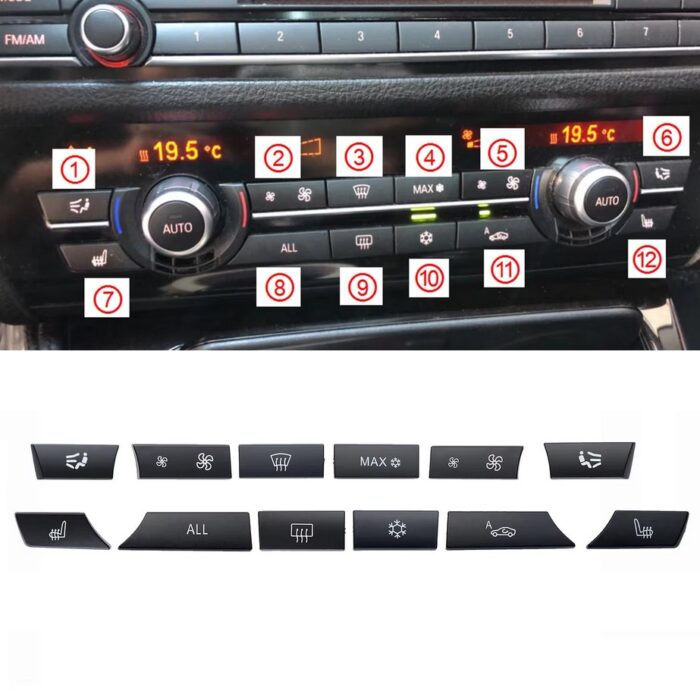 Klimato kontrolės mygtukų komplektas skirtas BMW F10, F11, F07, F01, F02, F12 - Image 1