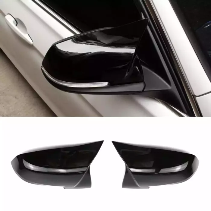 Juodi, blizgūs veidrodelių dangteliai skirti BMW F10, F11, F07, F12, F01, F02 LCI - Image 1