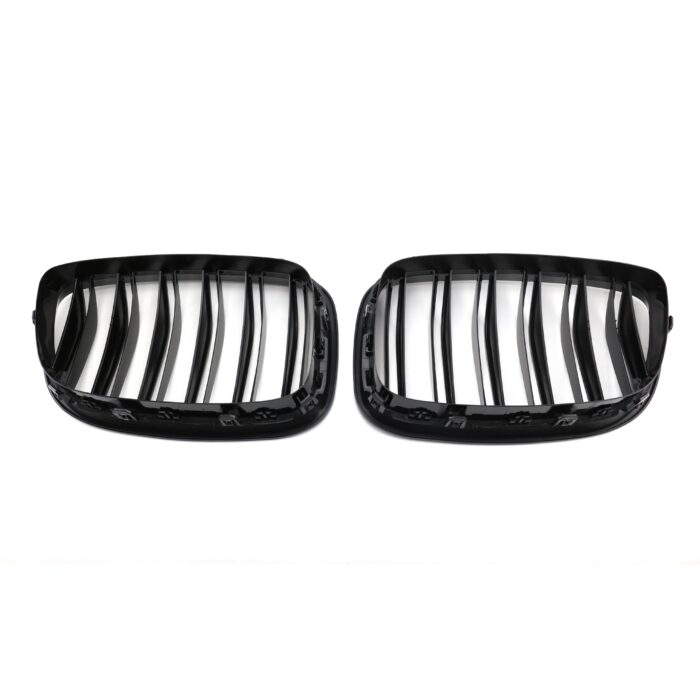 Juodos, blizgios, dvigubos grotelės skirtos BMW F07 GT - Image 3