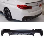 Juodas, blizgus, galinio buferio difuzorius skirtas BMW G30, G31