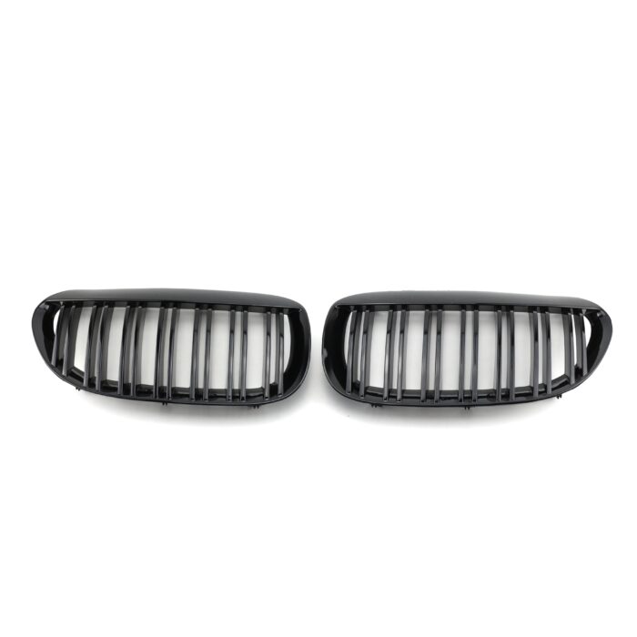 Juodos, blizgios, dvigubos grotelės skirtos BMW E63, E64 - Image 2