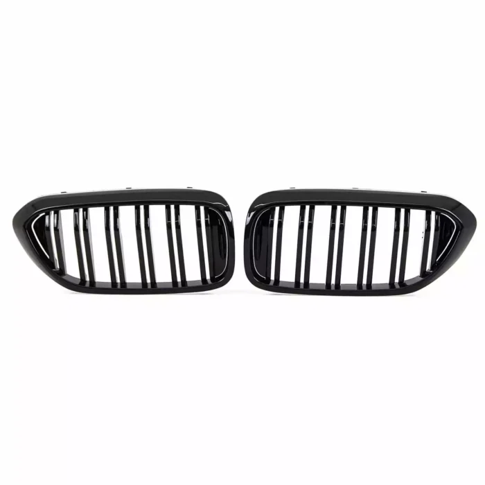 Juodos, blizgios, dvigubos grotelės skirtos BMW G32 - Image 2