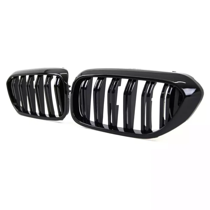 Juodos, blizgios, dvigubos grotelės skirtos BMW G32 - Image 3
