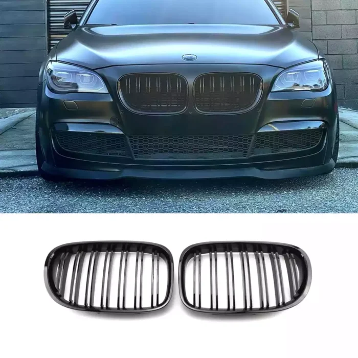 Juodos, blizgios, dvigubos grotelės skirtos BMW F01, F02 - Image 1