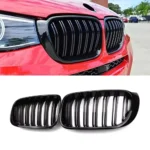 Juodos, blizgios, dvigubos grotelės skirtos BMW F25, F26 LCI