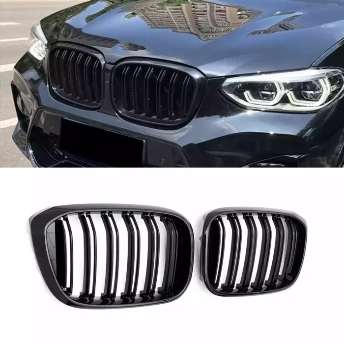 Juodos, blizgios, dvigubos grotelės skirtos BMW G01, G02 - Image 1