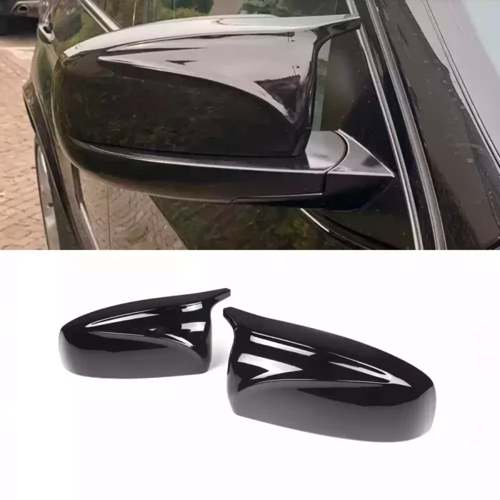 Juodi, blizgūs veidrodelių dangteliai skirti BMW E70, E71 - Image 1