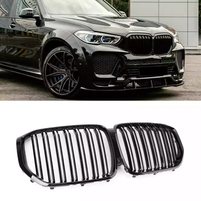 Juodos, blizgios, dvigubos grotelės skirtos BMW G05 - Image 1