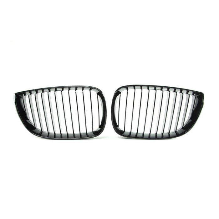 Juodos, blizgios, viengubos grotelės skirtos BMW E81, E82, E87, E88 PRE-LCI (2004-2007) - Image 2