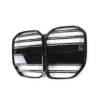 Juodos, blizgios, dvigubos grotelės skirtos BMW G22, G23, G24 - Image 2