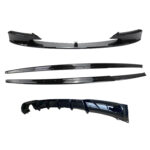 Juodas, blizgus spoilerių, apdailų komplektas skirtas BMW F30, F31
