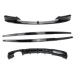 Juodas, blizgus spoilerių, apdailų komplektas skirtas BMW F30, F31